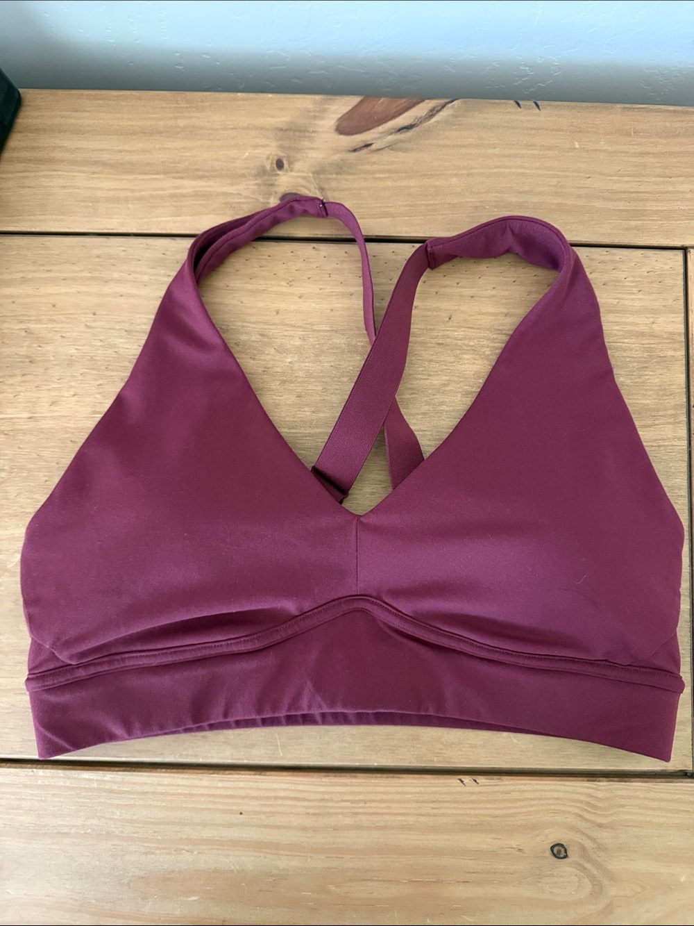 Fabletics Wine Crossback Padded Sports Bralette